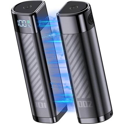 Front. MOSZAR LLC - Rechargeable Magnetic Hand Warmers 2-Pack – LED Display, 4 Heat Levels, Fast Heat.