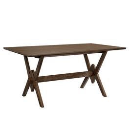 Loheer - Dining Table with Double V Base, Seats Six - Walnut