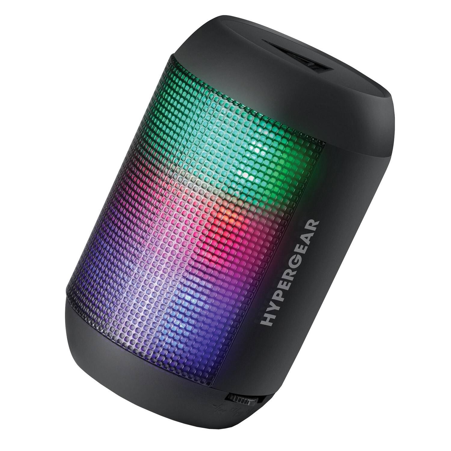 Front. HyperGear - RaveMini Wireless LED Speaker - Black.