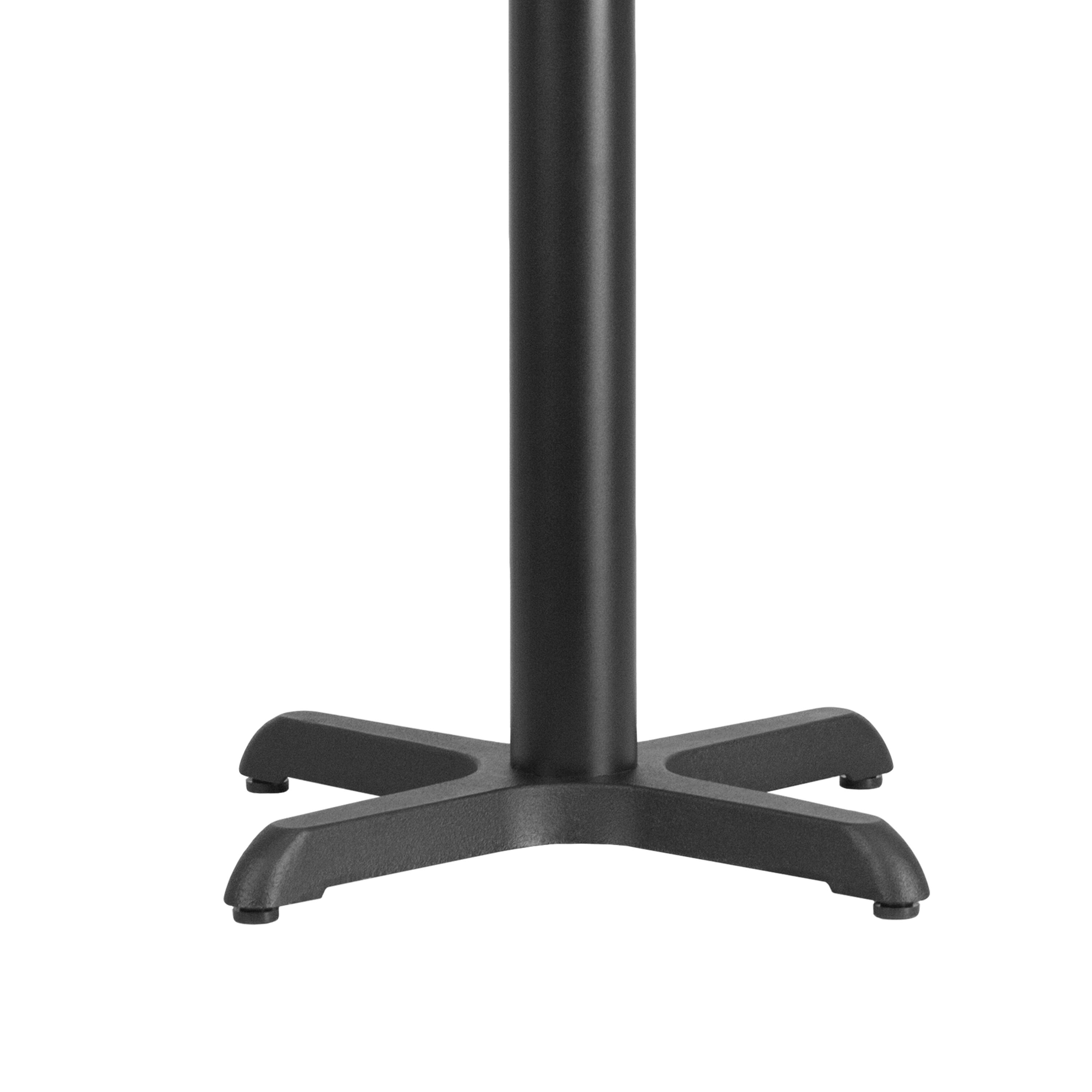 Alt View 9. Emma + Oliver - 22'' x 22'' Restaurant Table X-Base with 3'' Dia. Table Height Column - Black.