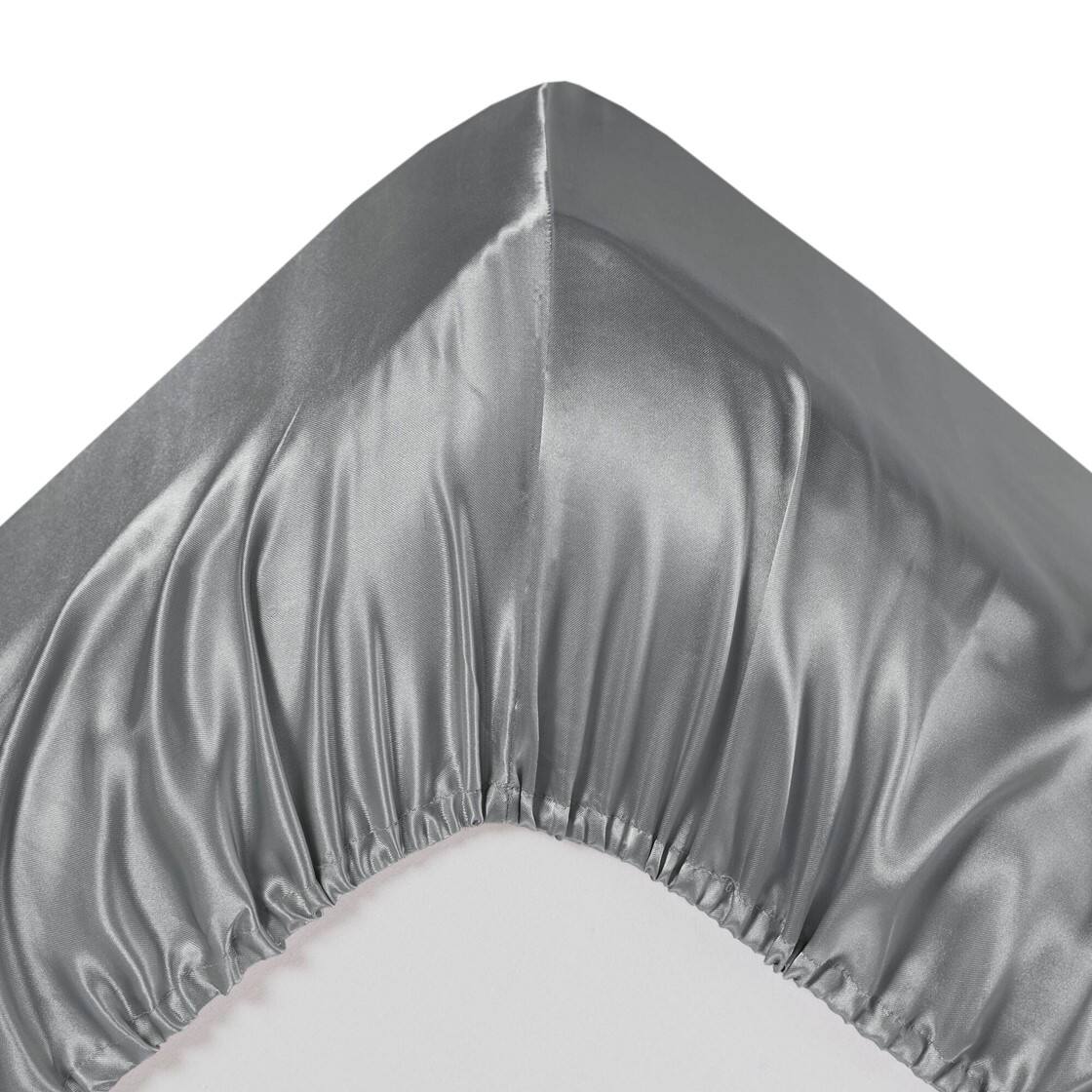 Alt View 4. Gracie Mills - Gracie Mills Coralie 6-Piece Wrinkle-free Satin Sheet Set - Grey.