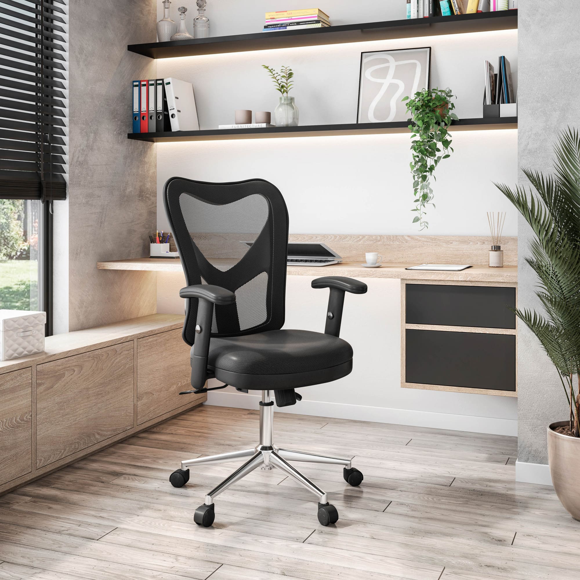 GOODSILO - Ergonomic High Back Mesh Office Chair with Adjustable Features and Chrome Base - Black