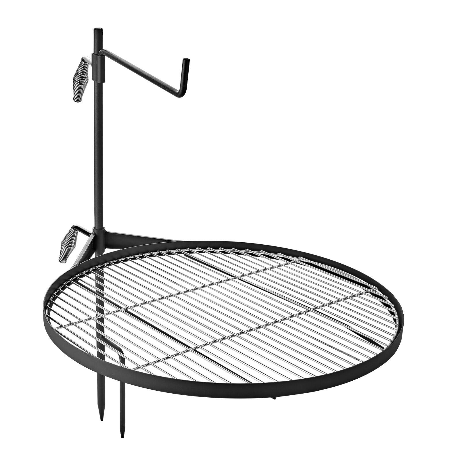 Alt View 5. VEVOR - Heavy Duty Swivel Campfire Grill,24.4" Round Portable Camping Grill Grate, Sturdy Steel BBQ Mesh, 360° Height Adjustable - Black.