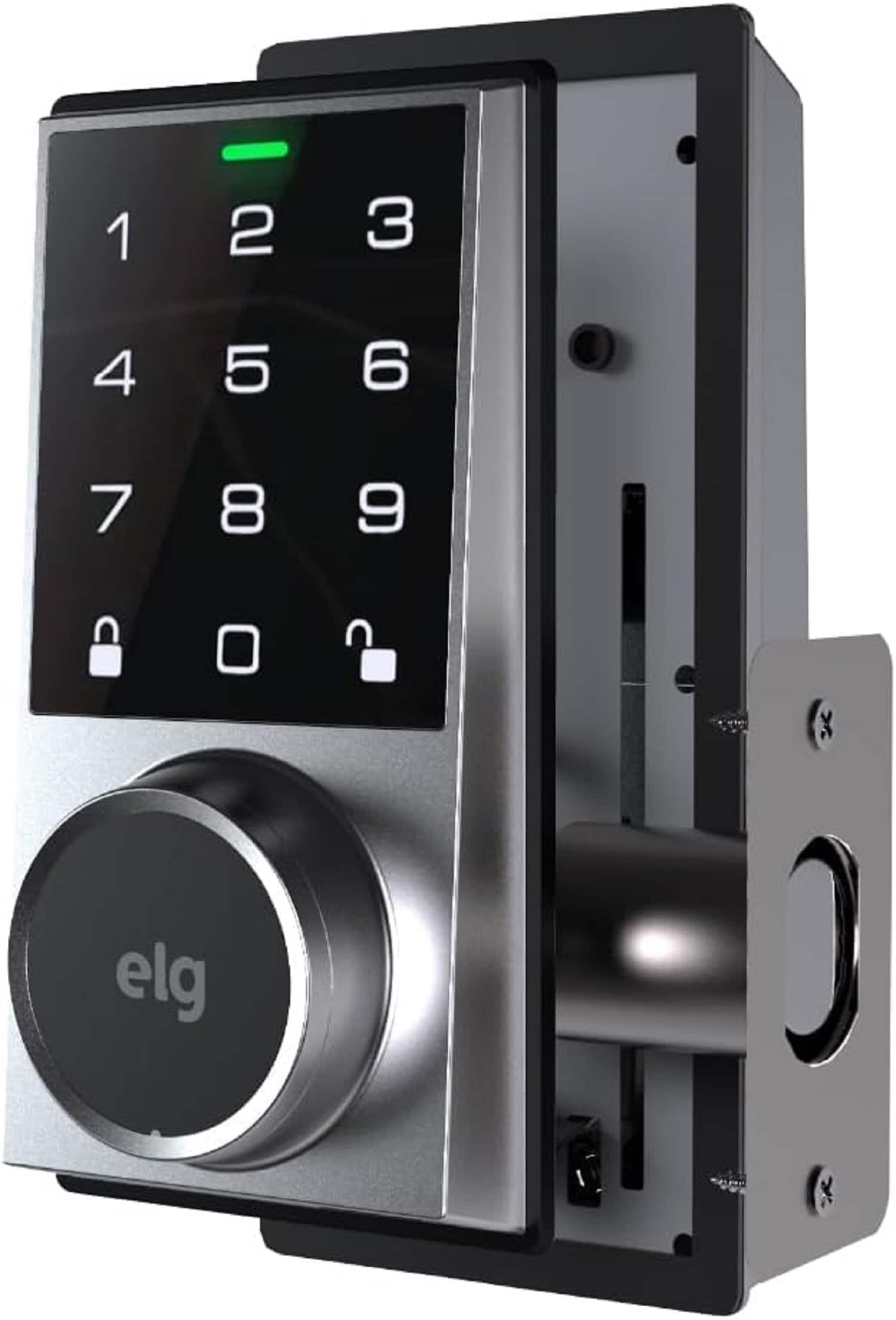 ELG - Smart Digital Door Lock with Touchscreen Keypad Auto Lock Fake PIN USB-C Key and Passcode Entry - Gray
