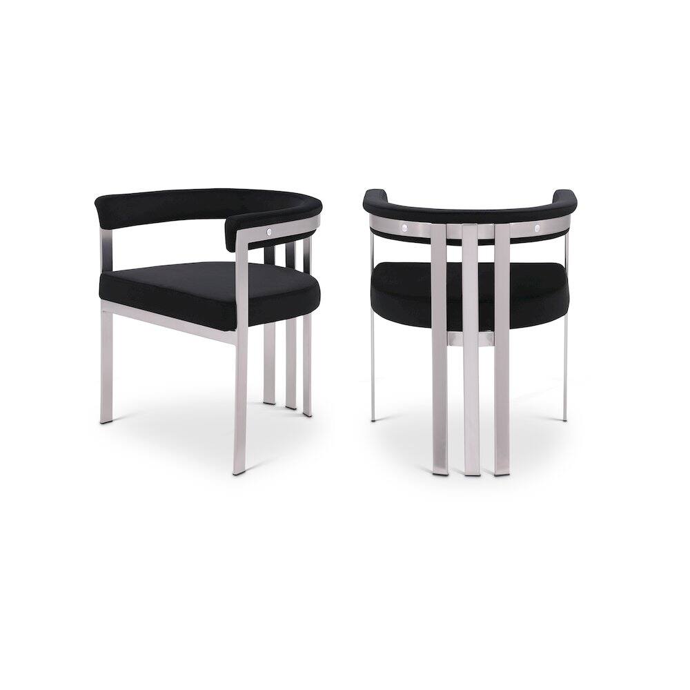 Meridian Furniture - Marcello Velvet Dining Chair, Set of 2 - Black