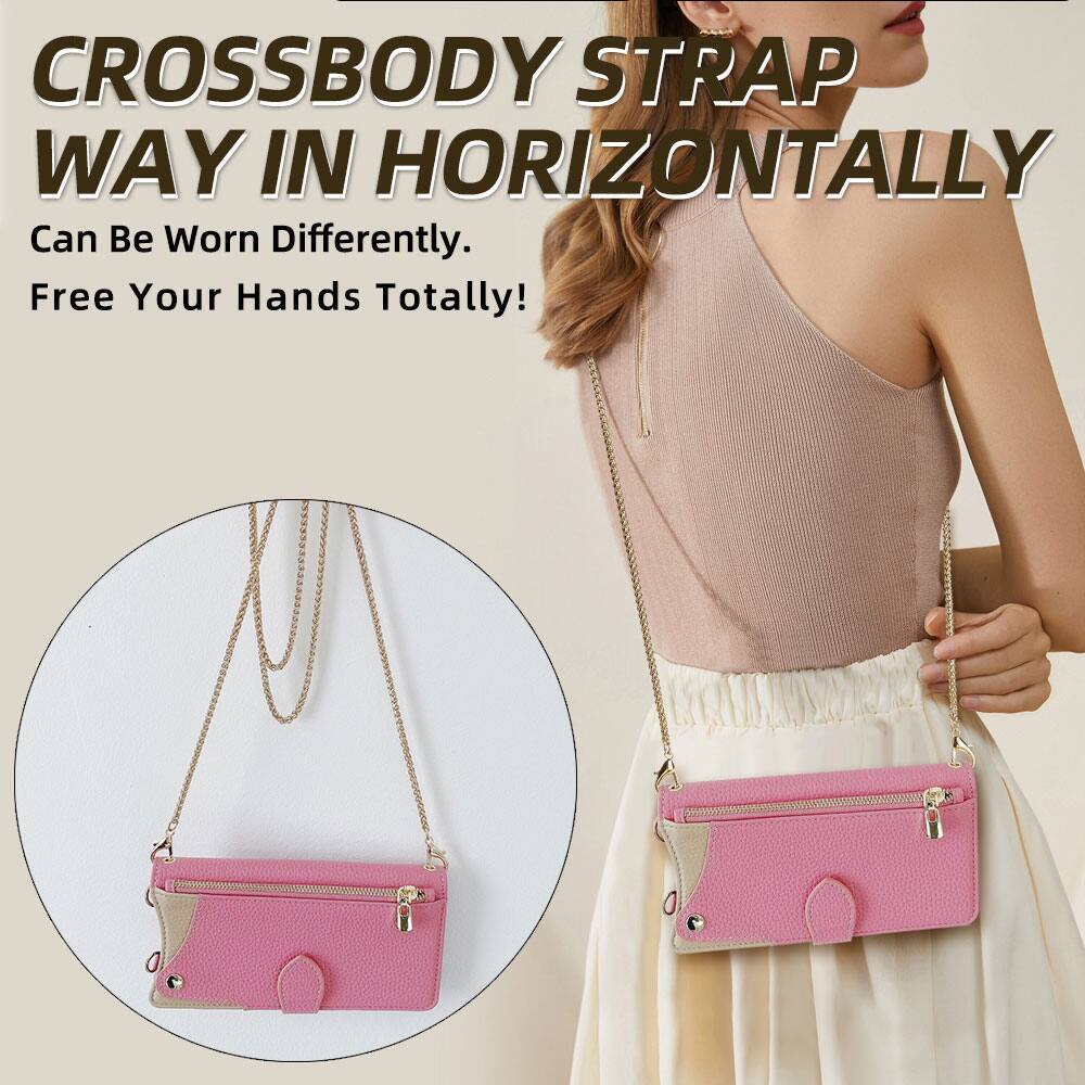CROSSBODY STRAP WAY IN HORIZONTALLY  
Can Be Worn Differently.  
Free Your Hands Totally!