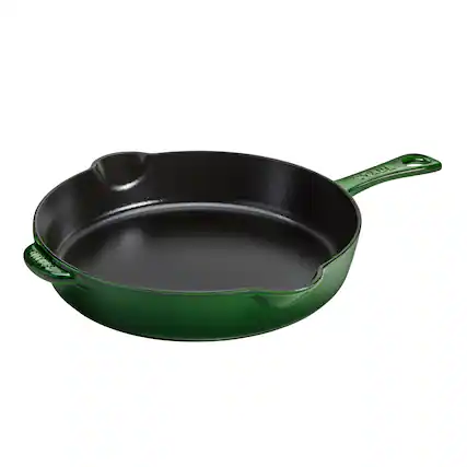 Front. Staub - Staub Cast Iron 11-inch Traditional Skillet - Basil - Basil.