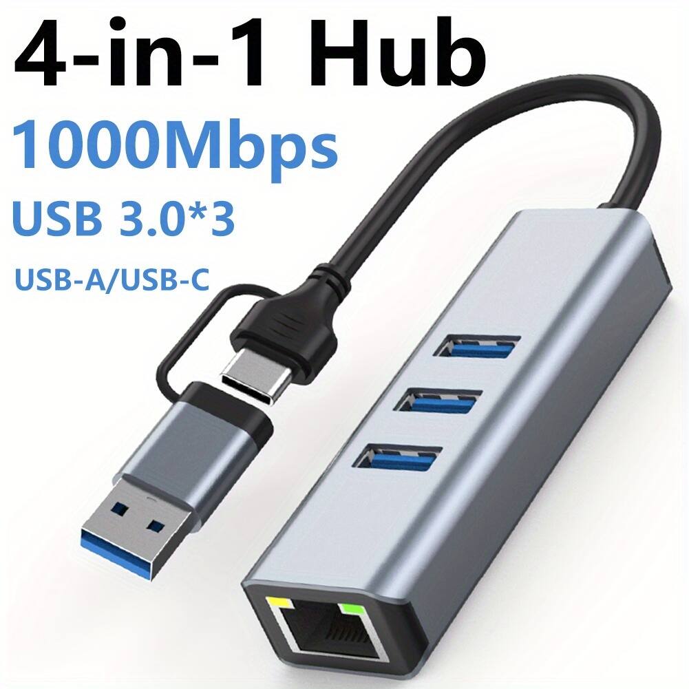 4-in-1 Hub  
1000Mbps  
USB 3.0*3  
USB-A/USB-C