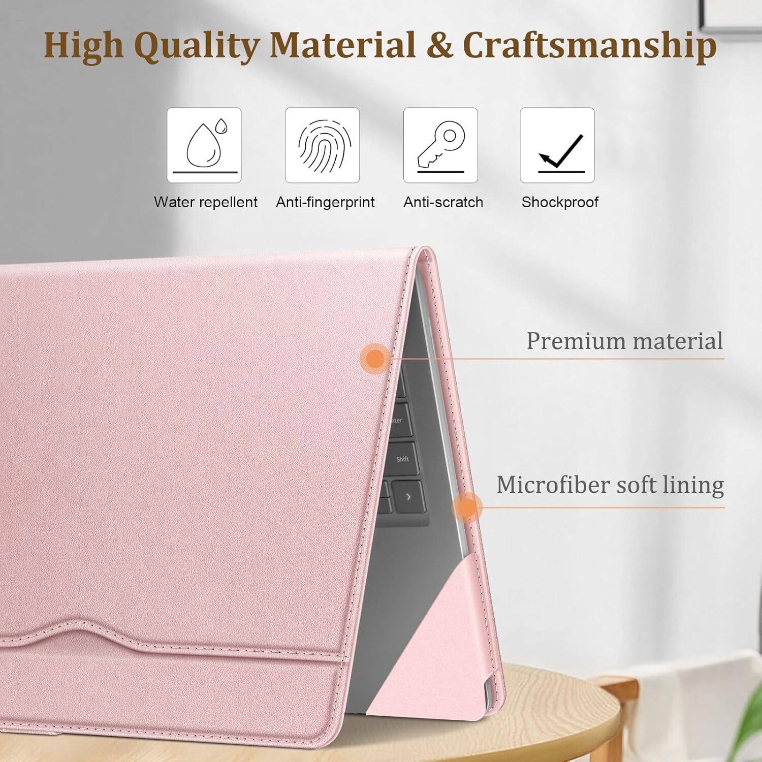 High Quality Material & Craftsmanship

Water repellent
Anti-fingerprint
Anti-scratch
Shockproof

Premium material
Microfiber soft lining