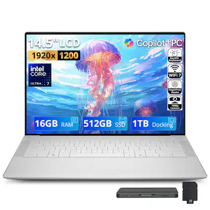 14.5" LCD 1920x1200
Copilot PC
Backlit Keyboard
Intel Core Ultra 7
WiFi 7
Fingerprint Reader
1080p Camera
16GB RAM
512GB SSD
1TB Docking