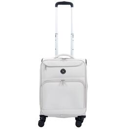 Martha Stewart - 22" Softside Carry-On Luggage – Expandable Spinner with 8 Wheels & Front Zip Pockets - LIGHT GREY