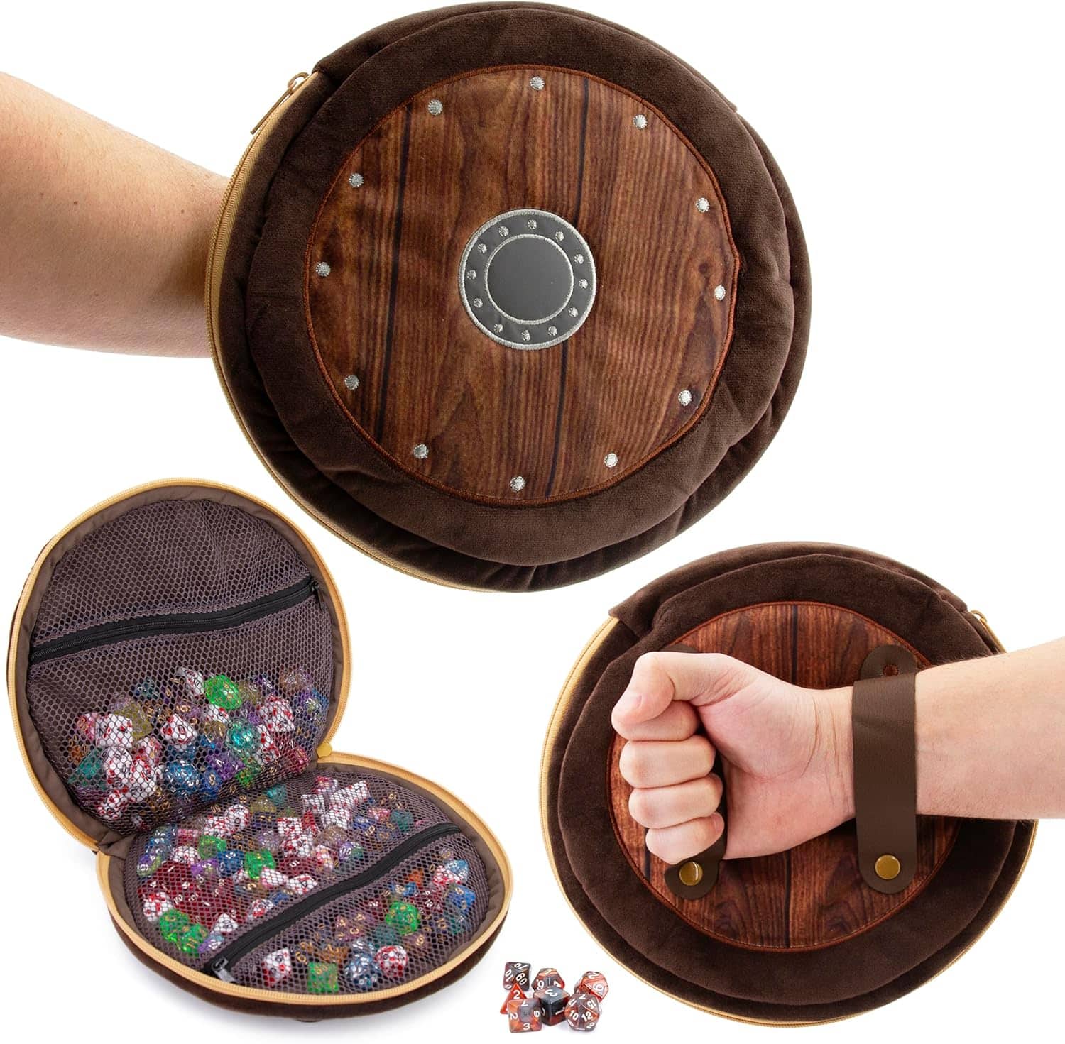 CASEMATIX - Wearable Dice Shield Case for 300 Dice with 7 RPG Dice Set, Plush Travel Dice Holder with Zipper Pouches & Straps price history on PriceWatchPro