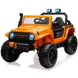 GARVEE - 24V 4WD 2-Seater Kids Ride On Truck, Electric Vehicle w/4×55W Motors, Remote, LED Lights, Music & Suspension - Orange