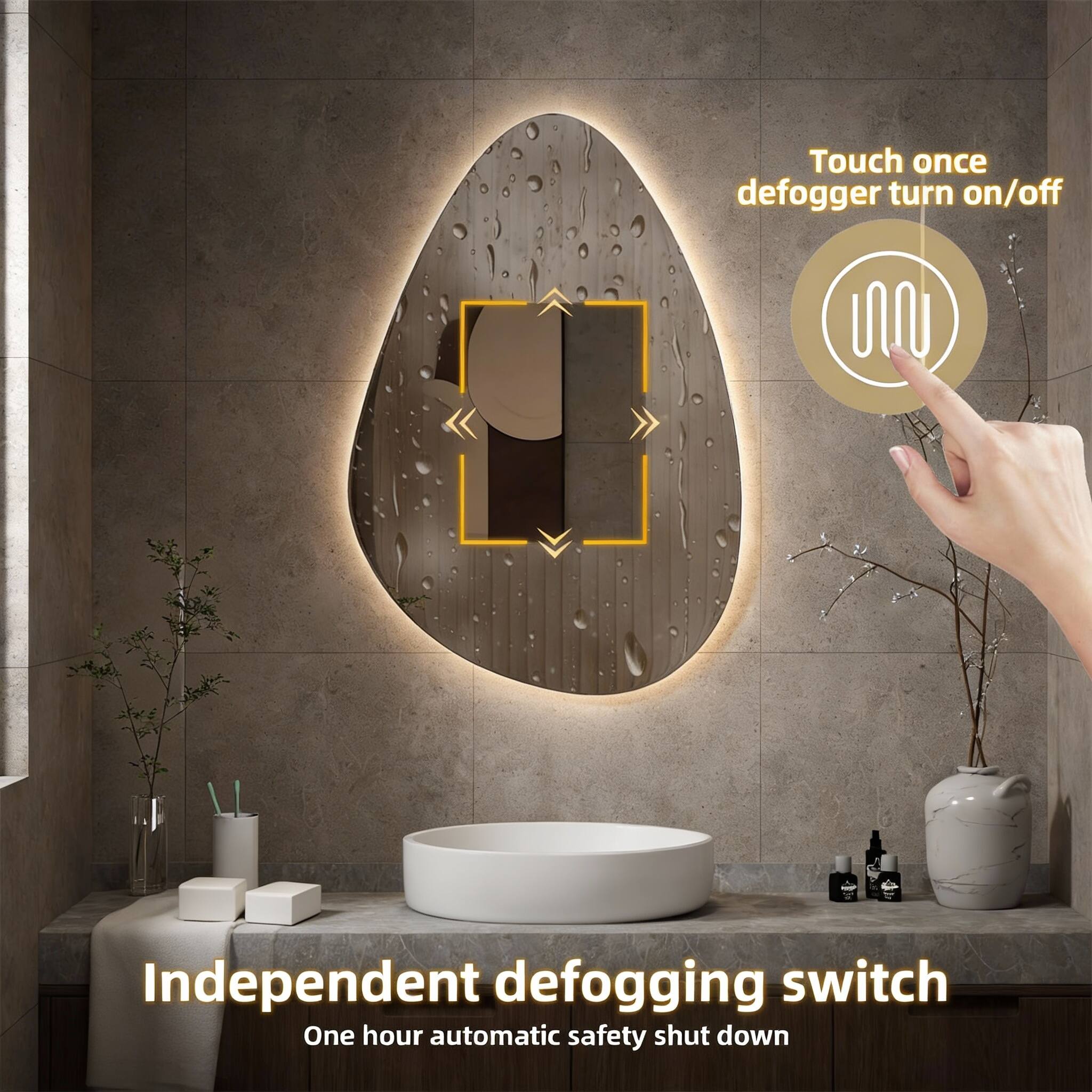 Touch once defogger turn on/off  
Independent defogging switch  
One hour automatic safety shut down