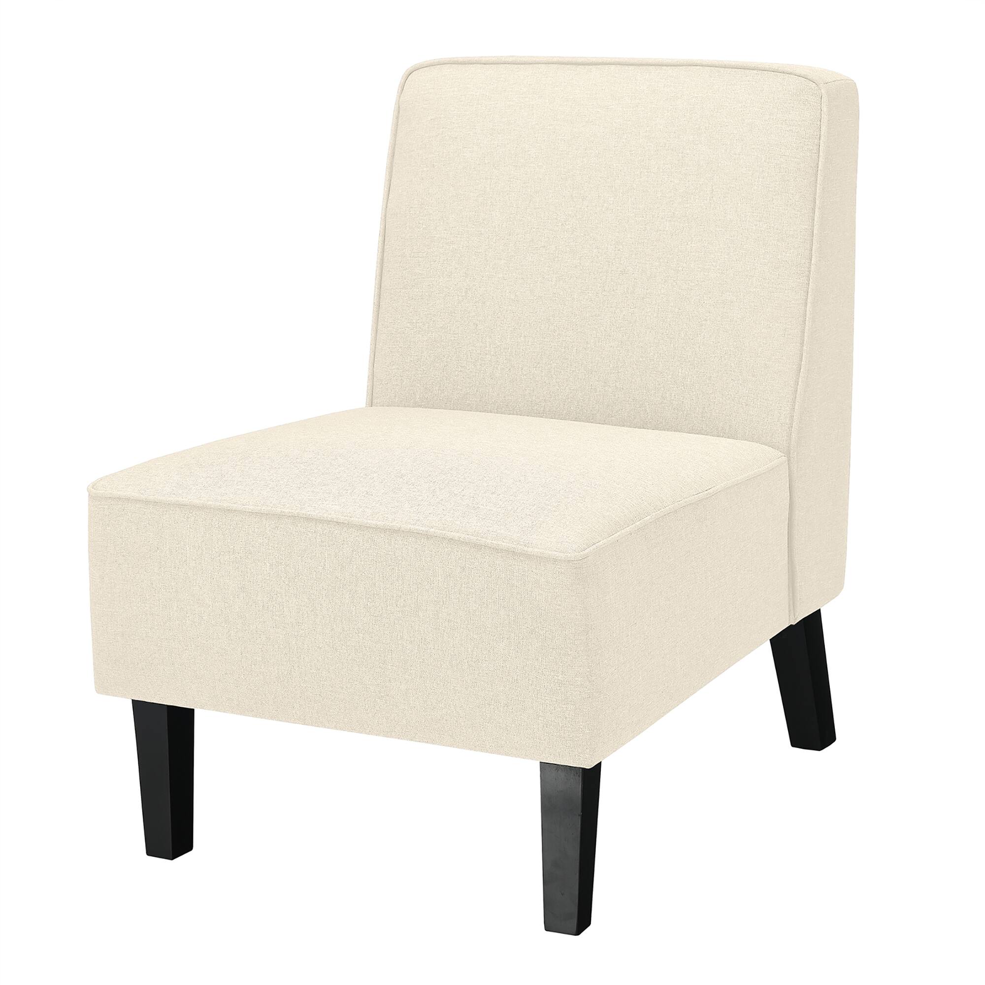 Alt View 6. Costway - Modern Armless Accent Chair Fabric Single Sofa with Rubber Wood Legs - Beige.