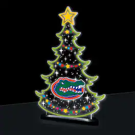 Evergreen Enterprises - Florida Gators 10" LED Tabletop Christmas Tree Desklite Sign - Green