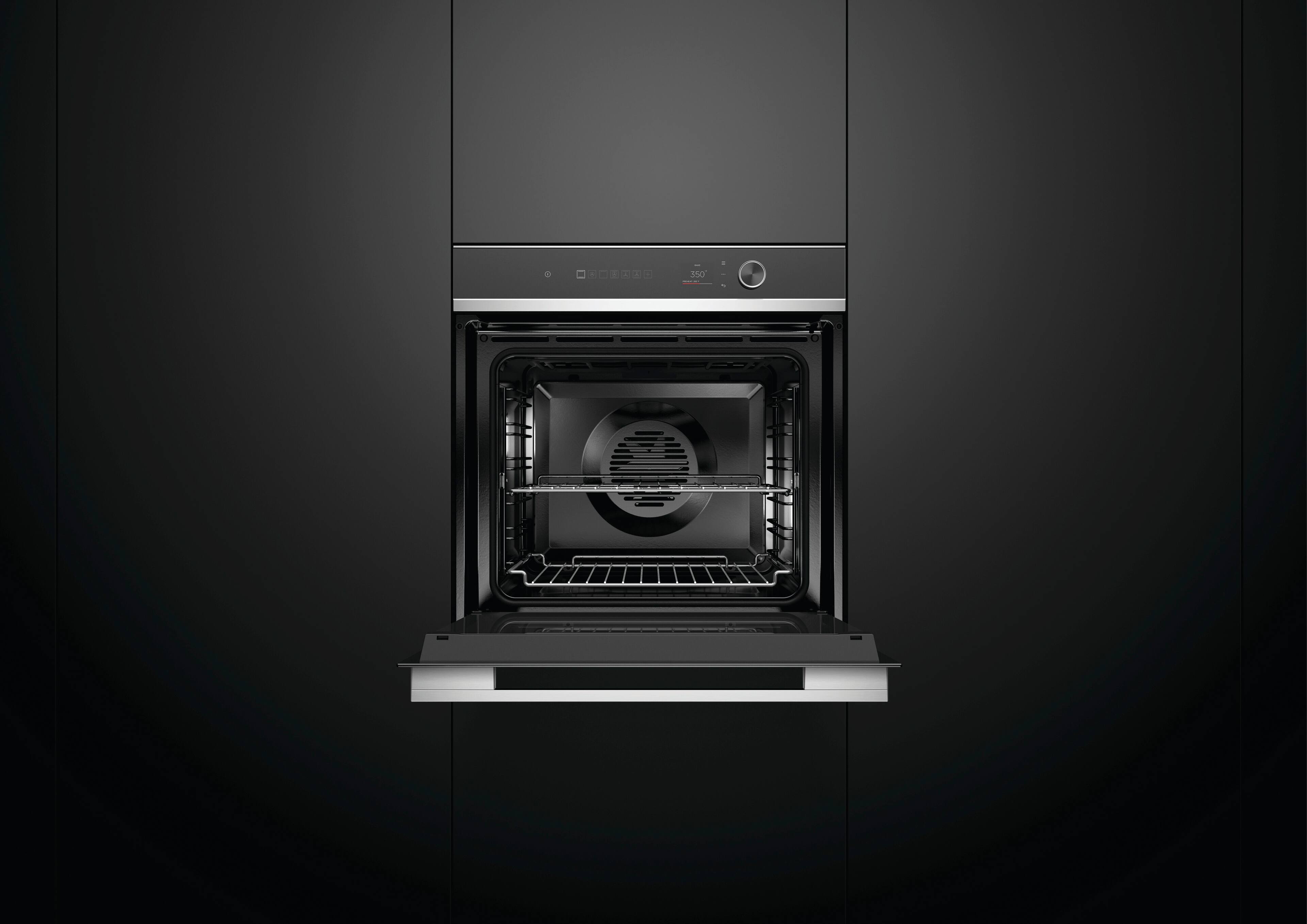 Alt View 12. Fisher & Paykel - 24-in Built-In Single Electric Convection Wall Oven - Stainless Steel.