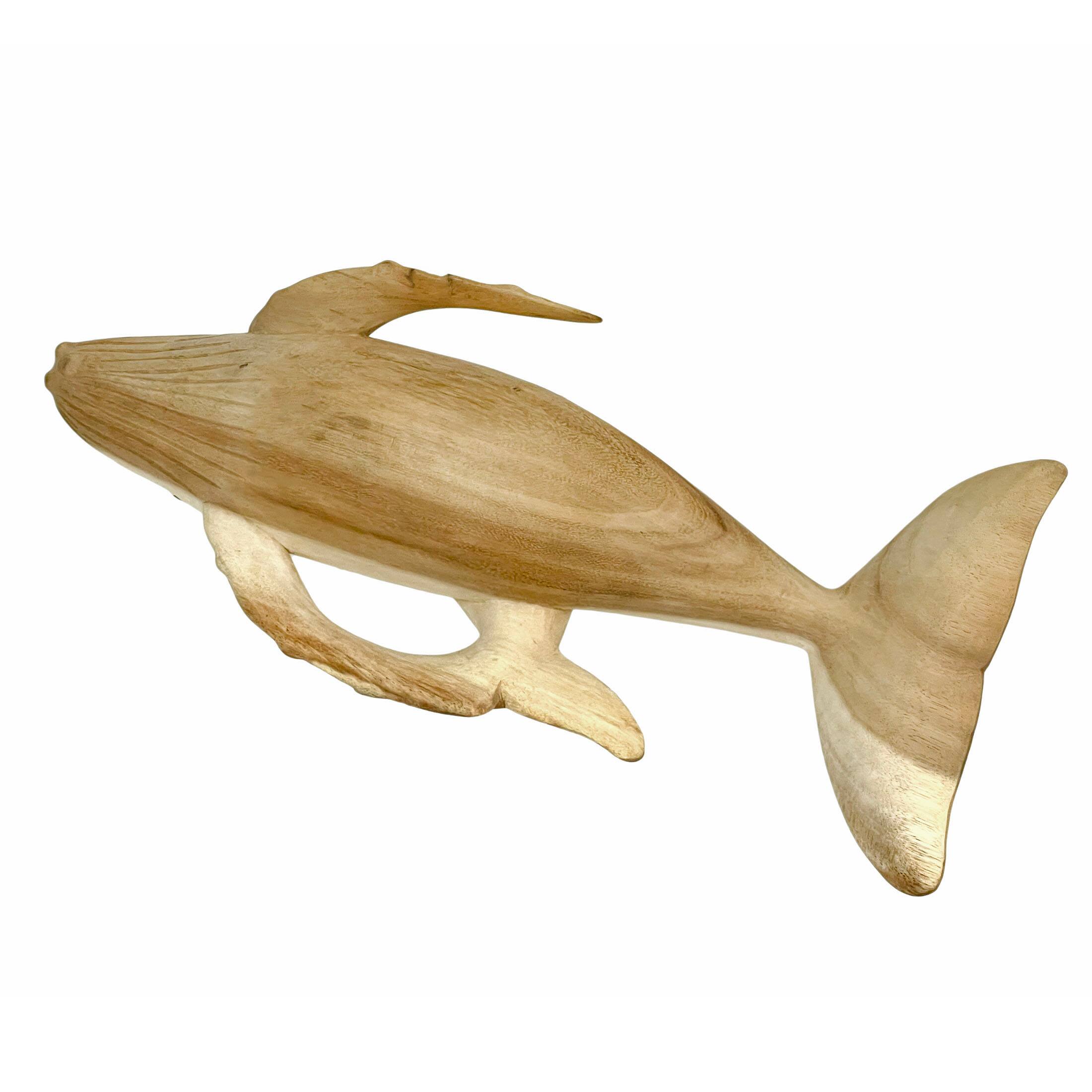 Alt View 8. Contrast Inc. - Beautiful Carved Teak Wood Humpback Whale and Baby Tabletop Statue 20 Inch - Natural.