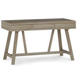 Simpli Home - Bowman SOLID WOOD Modern Industrial 54 inch Wide Flip Up Desk - Distressed Grey