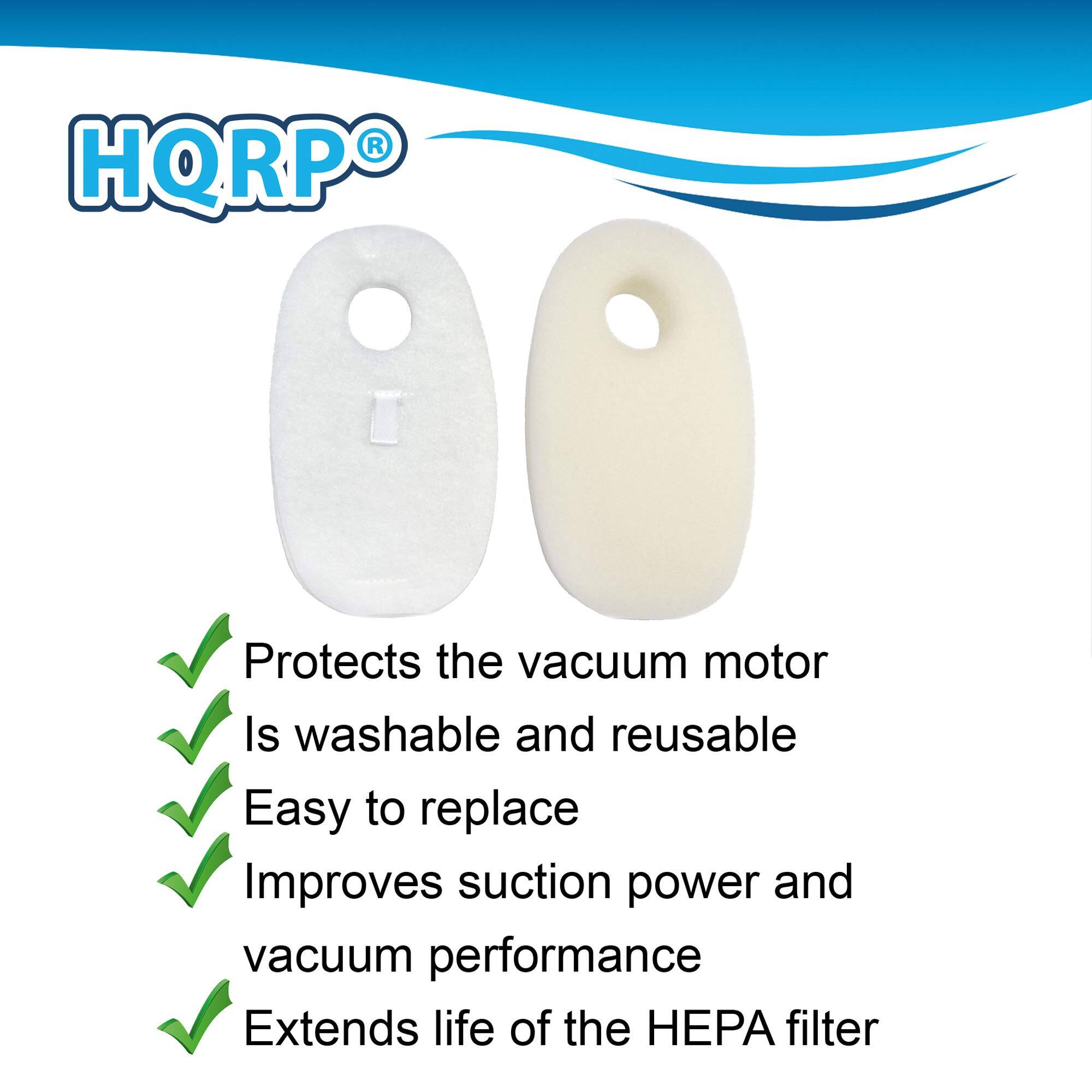 HQRP®

- Protects the vacuum motor
- Is washable and reusable
- Easy to replace
- Improves suction power and vacuum performance
- Extends life of the HEPA filter