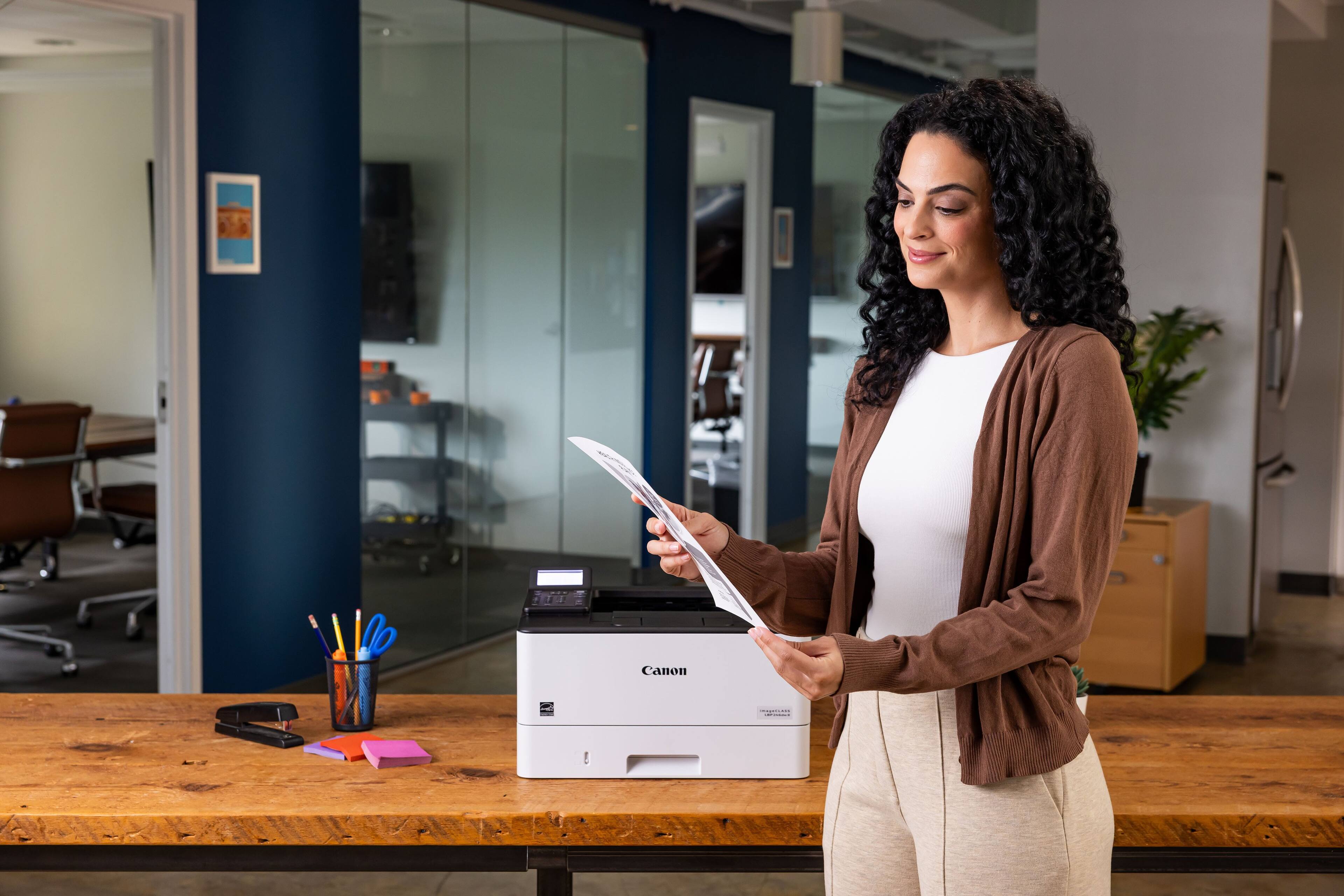 Alt View 3. Canon - imageCLASS LBP246dw II Wireless Duplex Black & White Laser Printer - White.