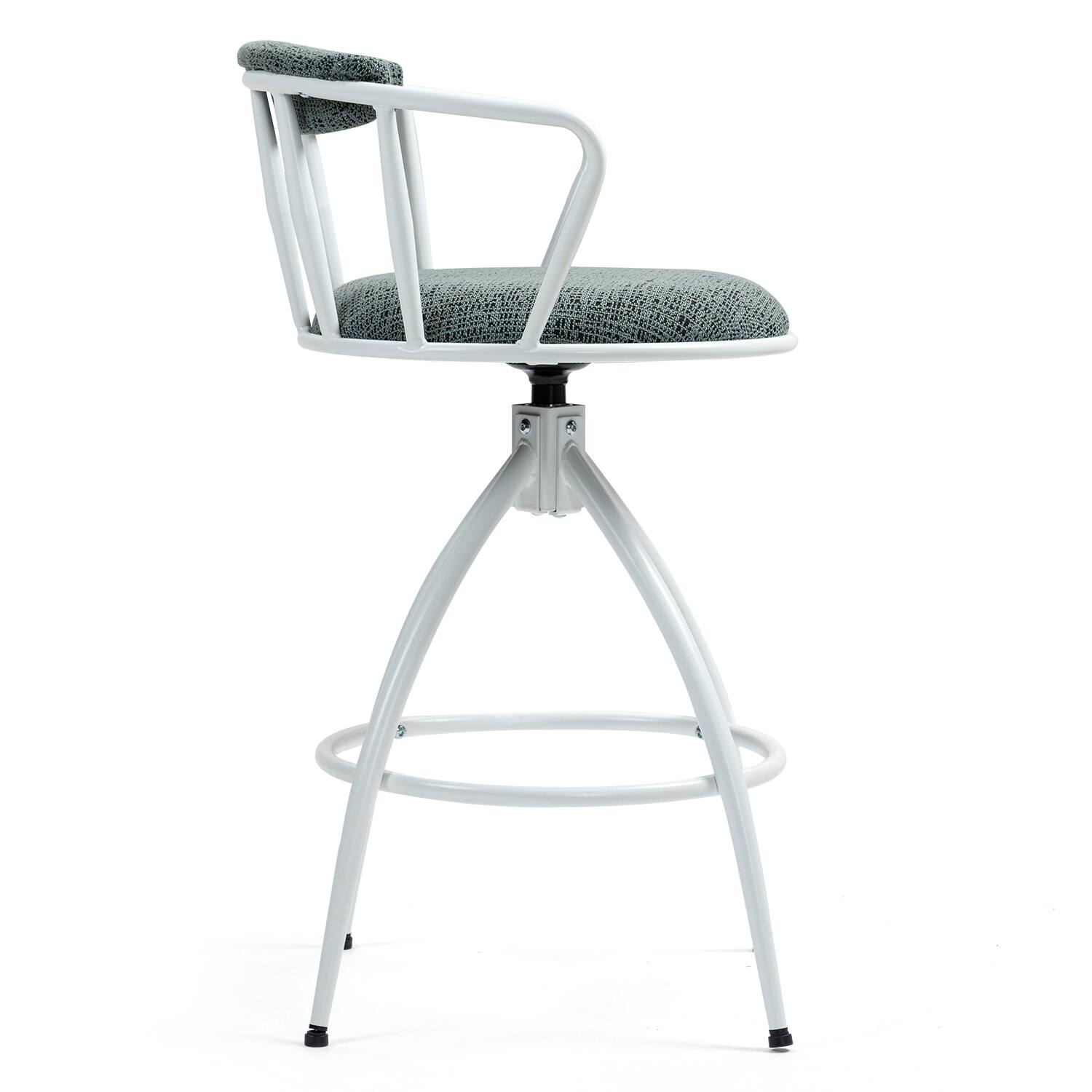 Alt View 7. HTUTWOO - Modern Bar Stools Set of 2, Adjustable Swivel Counter Height Bar Stool, Industrial Design Outdoor Stool - Green.