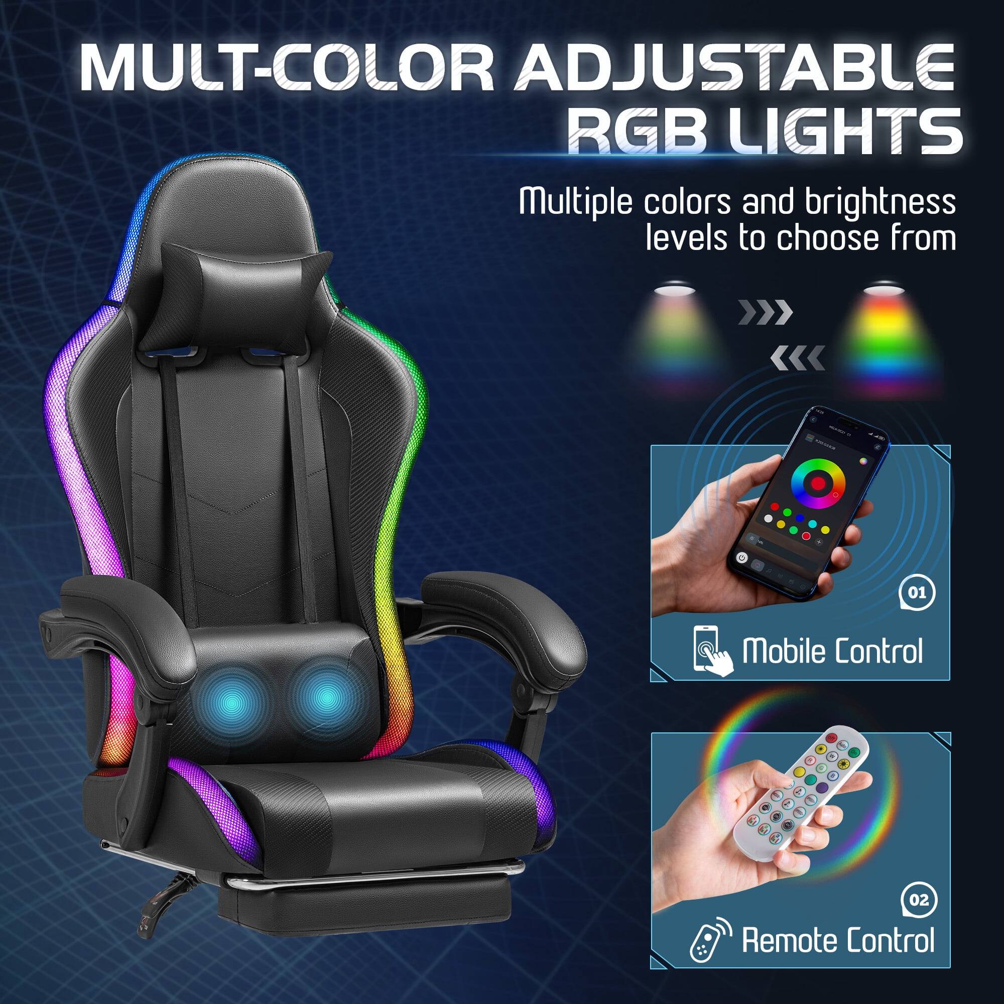 MULTI-COLOR ADJUSTABLE RGB LIGHTS  
Multiple colors and brightness levels to choose from

- Mobile Control
- Remote Control