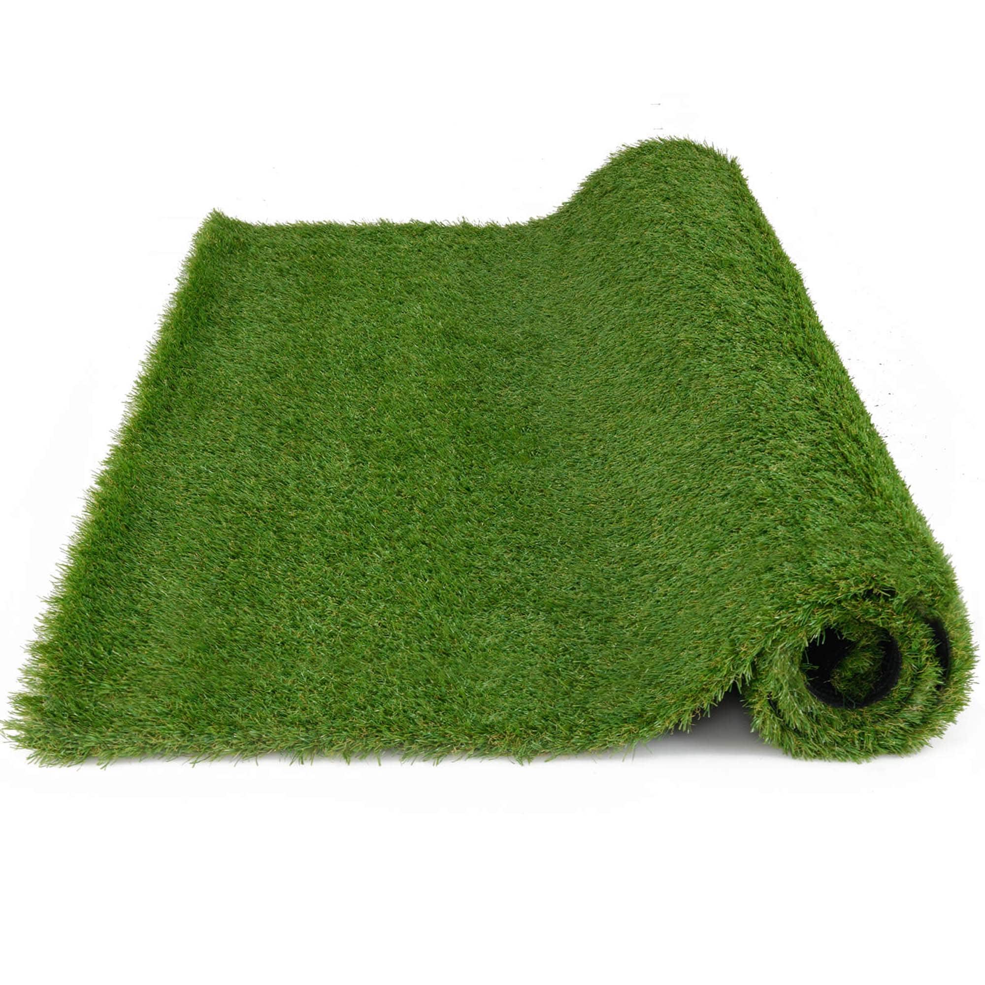 Costway - 5 x 8 FT Artificial Grass Turf with Drainage Holes Nonslip Bottom 60 OZ Heavy - Green