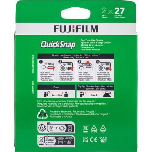 Fujifilm 3xFUJIFILM QuickSnap Flash 400 Disposable Camera (27 Exposures ...