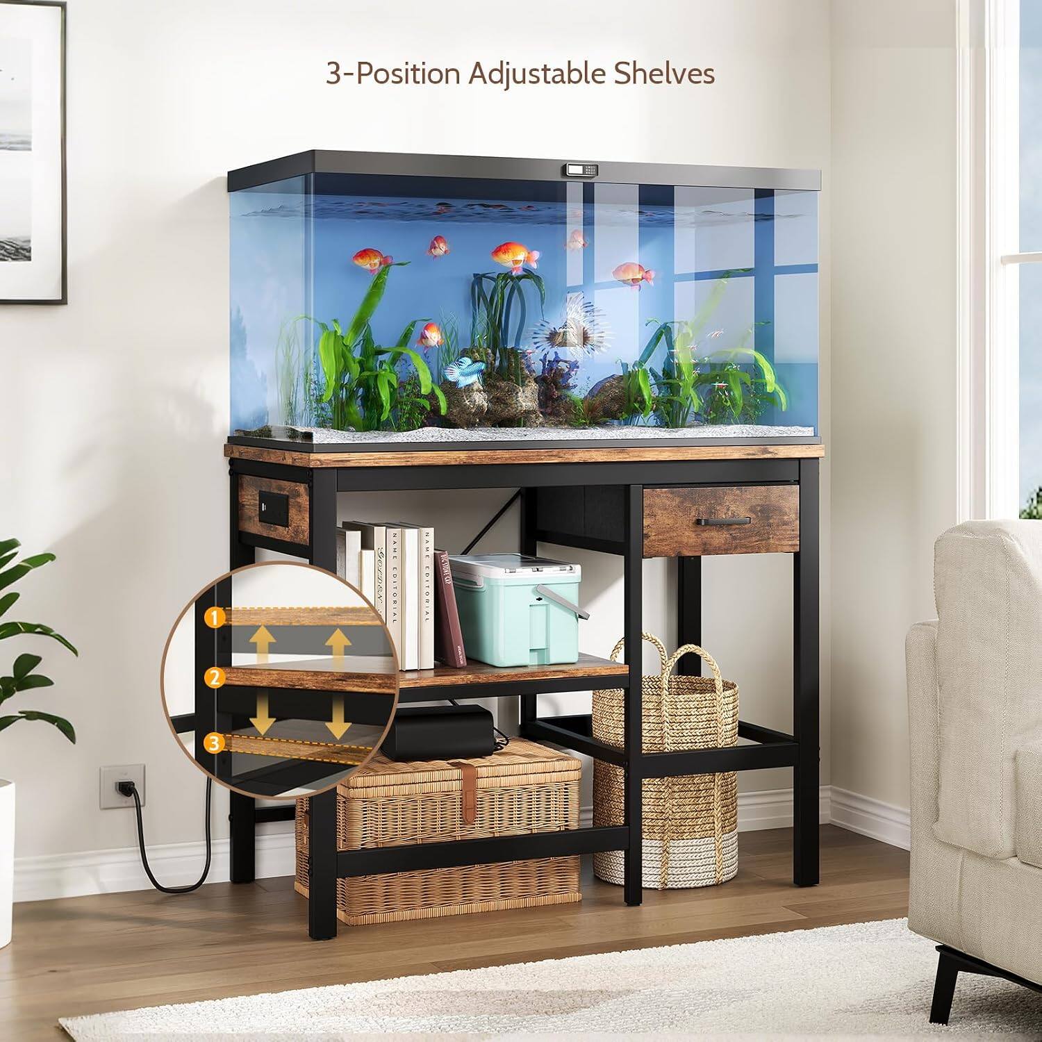 3-Position Adjustable Shelves

1 2 3