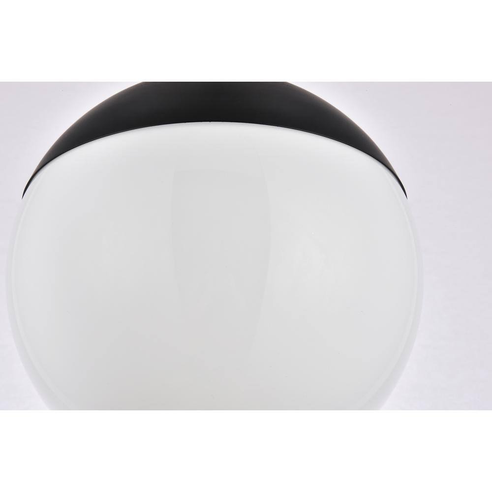 Back. Living District - Eclipse 1 Light Black Flush Mount With Frosted White Glass - Black And Frosted White.