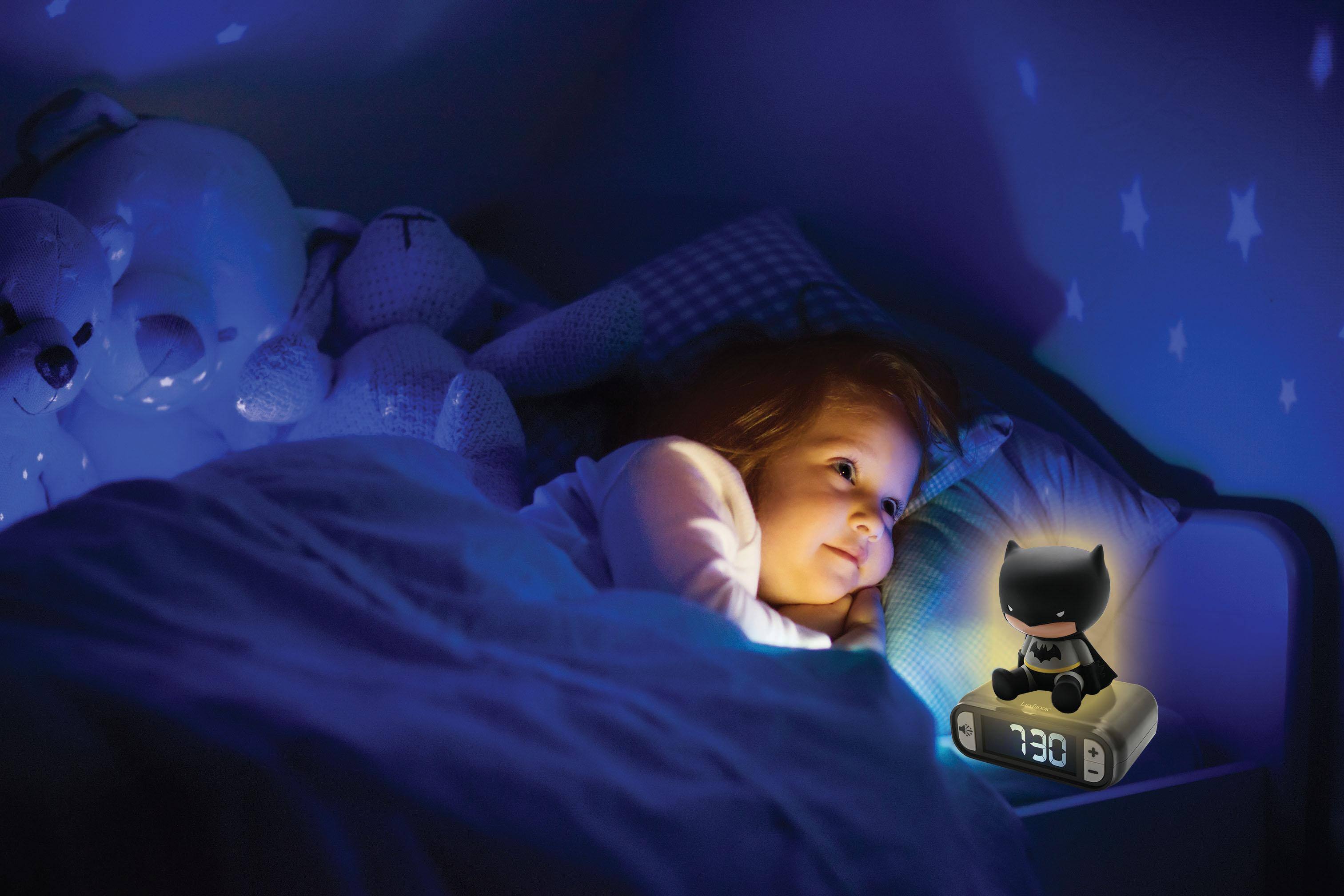 Alt View 4. Lexibook - Batman Digital Alarm Clock with 3D Night Light & Sound Effects - BLACK.