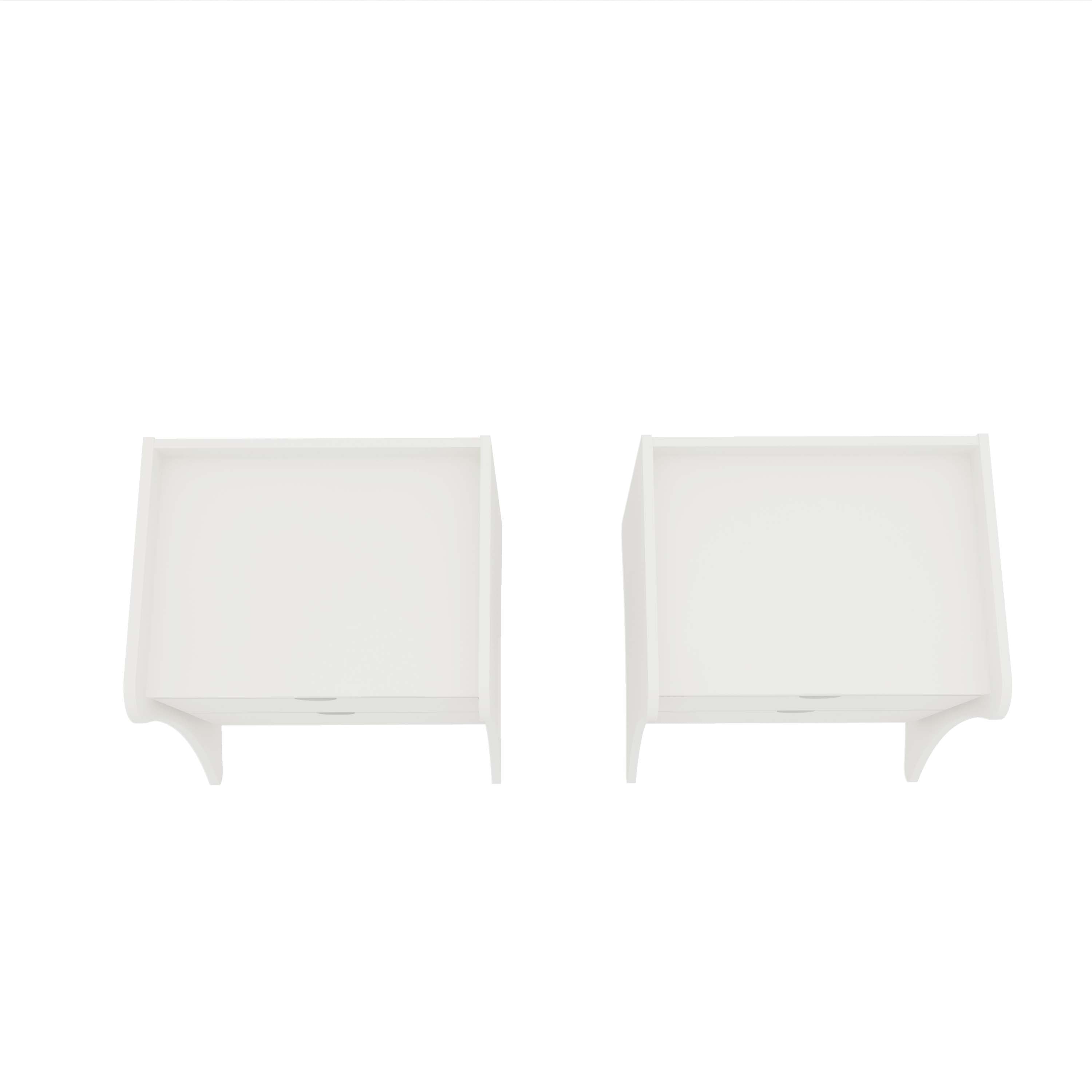 Alt View 4. Manhattan Comfort - Coney Mid-Century Modern 20" Nightstand - Set of 2 - White.