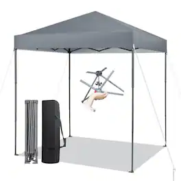 Boyel Living - Popup Canopy Tent 79-in W x 79-in D x 84-in H - Gray