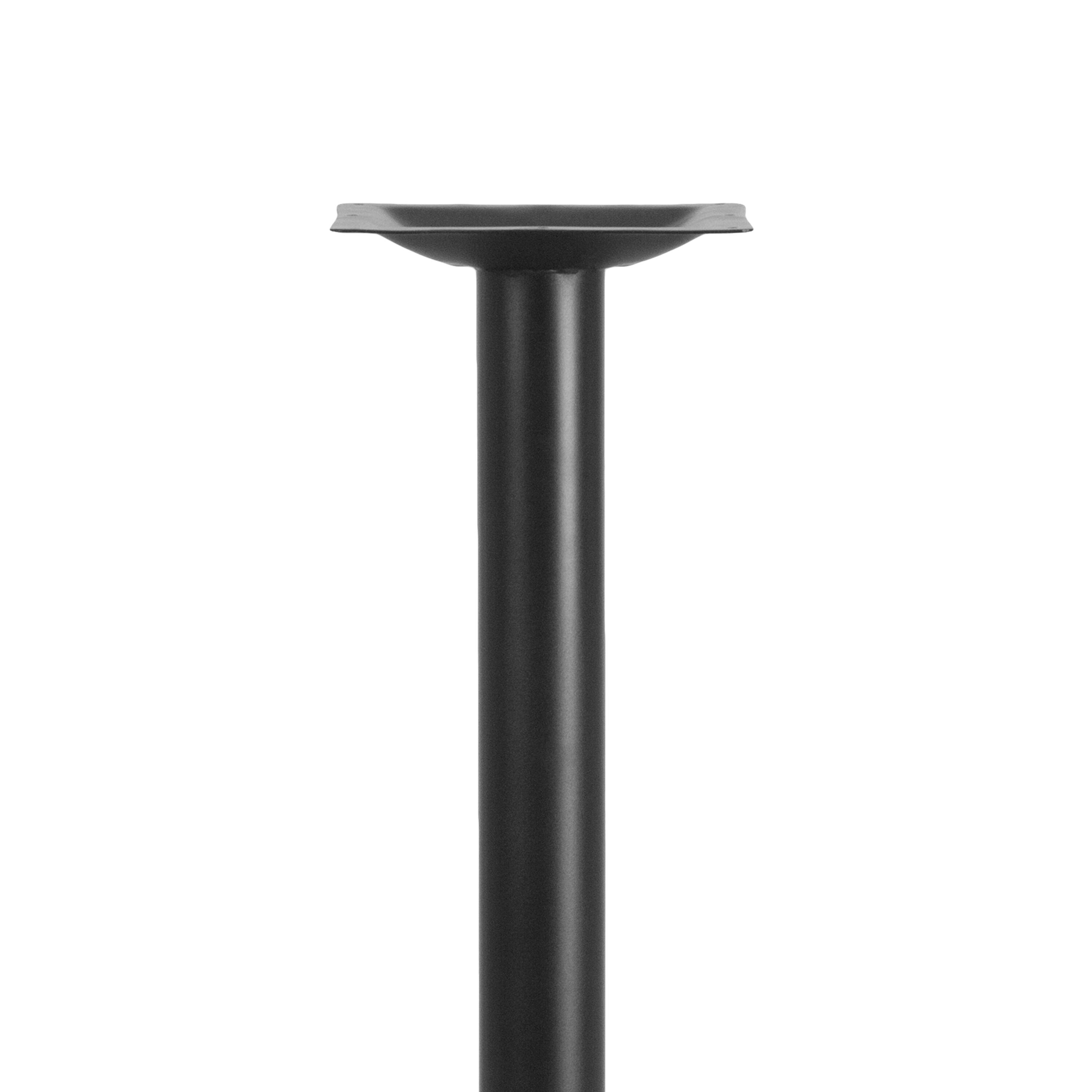 Alt View 8. Emma + Oliver - 22'' x 22'' Restaurant Table X-Base with 3'' Dia. Table Height Column - Black.
