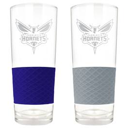Great American Products - Charlotte Hornets 22oz. Logo Score Pint Glass Two-Piece Set - Multicolor