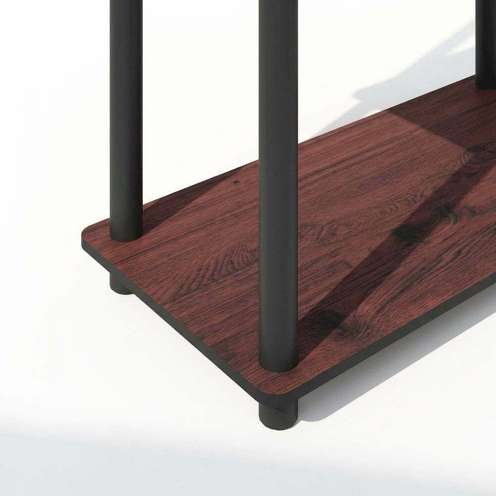 Alt View 2. FurniFact - Engineered Wood bookcase in finish with a sleek, modern design - Dark Cherry/Black.