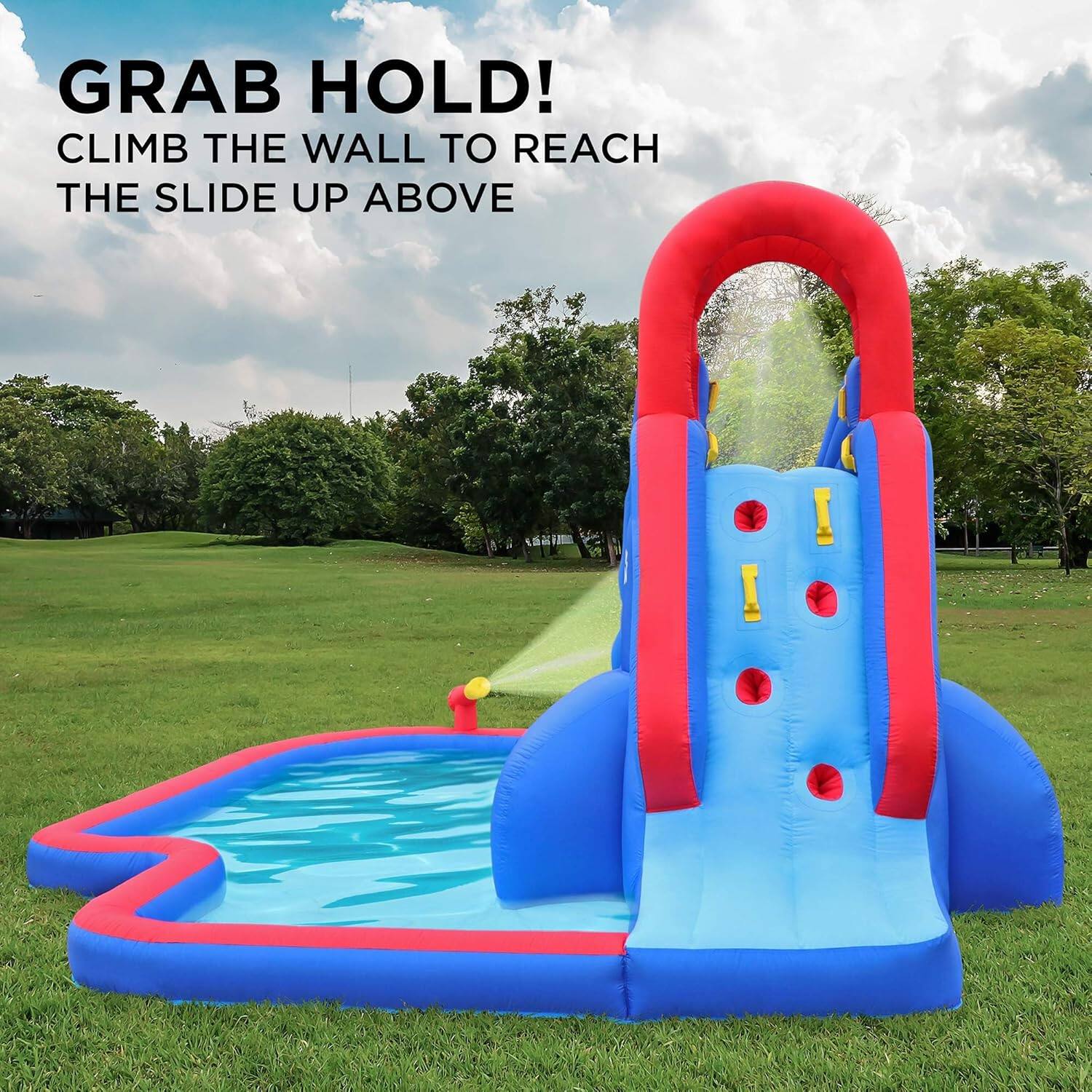 GRAB HOLD!  
CLIMB THE WALL TO REACH THE SLIDE UP ABOVE