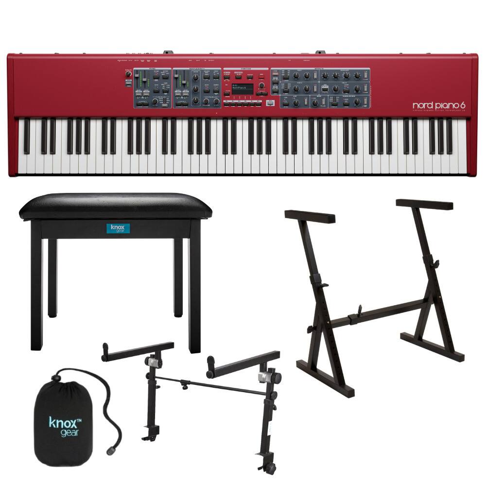 NORD - Piano 6 88-Key Hammer Action Keybed Portable Piano (Red) Bundle