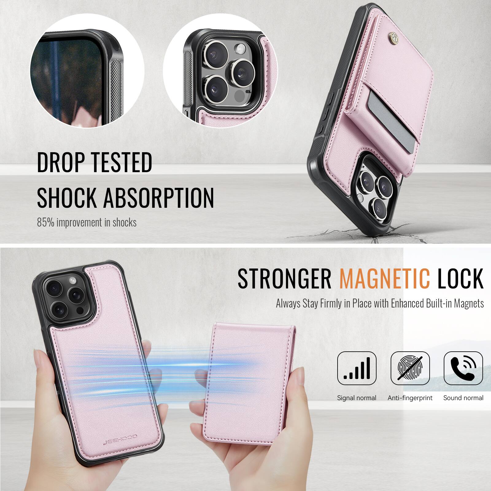 DROP TESTED SHOCK ABSORPTION  
85% improvement in shocks  

STRONGER MAGNETIC LOCK  
Always Stay Firmly in Place with Enhanced Built-in Magnets  

Signal normal  
Anti-fingerprint  
Sound normal