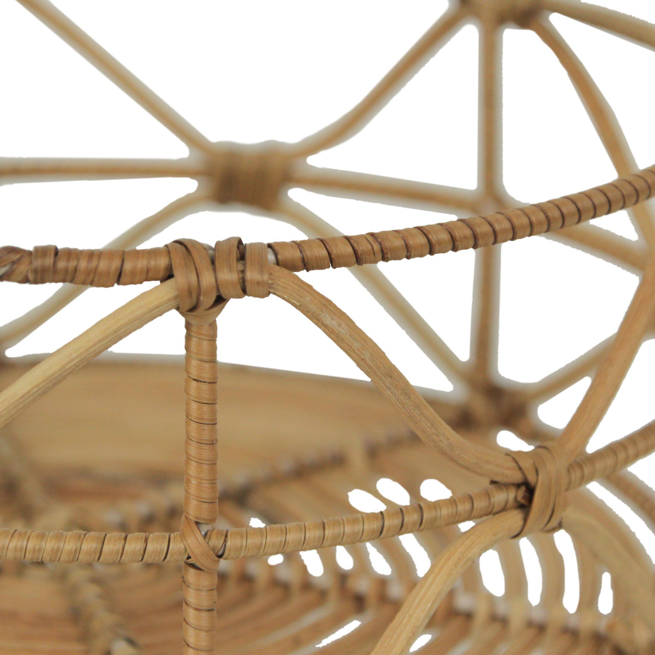 Alt View 2. PD Home & Garden - Set of 3 Metal and Rattan Nesting Round Basket Trays - Brown.