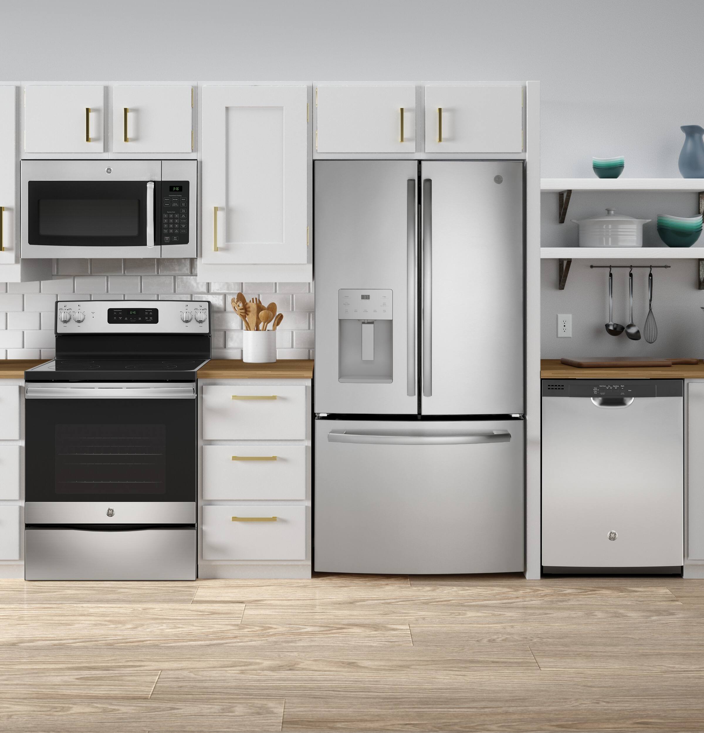 Alt View 23. GE - 1.6 Cu. Ft. Over-the-Range Microwave with Convenience Cooking Controls - Stainless steel.