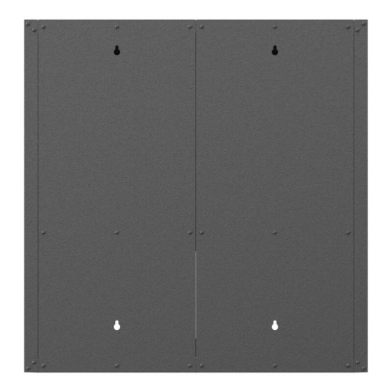 Back. ALEXOUN - Metal Wall-Mounted Tool Storage Cabinet - with Locking Door, 1 Shelf & 1 Open Drawer, for Garage, Office, Warehouse - Gray.