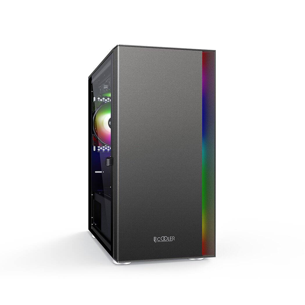 PCCOOLER - PLATINUM LM300 ARGB Black M-ATX Tempered Glass Case - Black