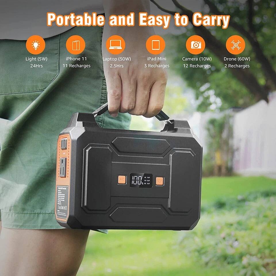 Portable and Easy to Carry

- Light (5W) 24Hrs
- iPhone 11 11 Recharges
- Laptop (50W) 2.5Hrs
- iPad Mini 3 Recharges
- Camera (10W) 12 Recharges
- Drone (60W) 2 Recharges