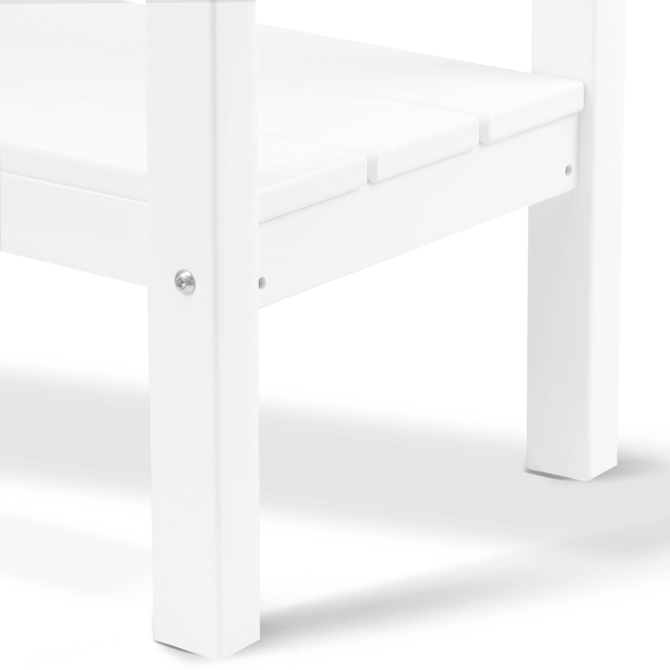 Alt View 4. WestinTrends - WestinTrends Malibu 55" Outdoor Patio HDPE Adirondack 2-Tier Shelf Console Table - White.