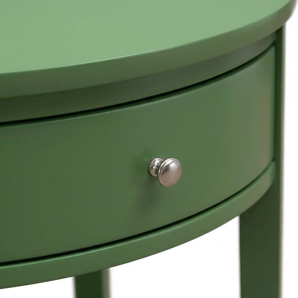 Back. FurniFact - Clover Green Nightstand with Wooden Drawer and Sturdy Construction - Clover Green.