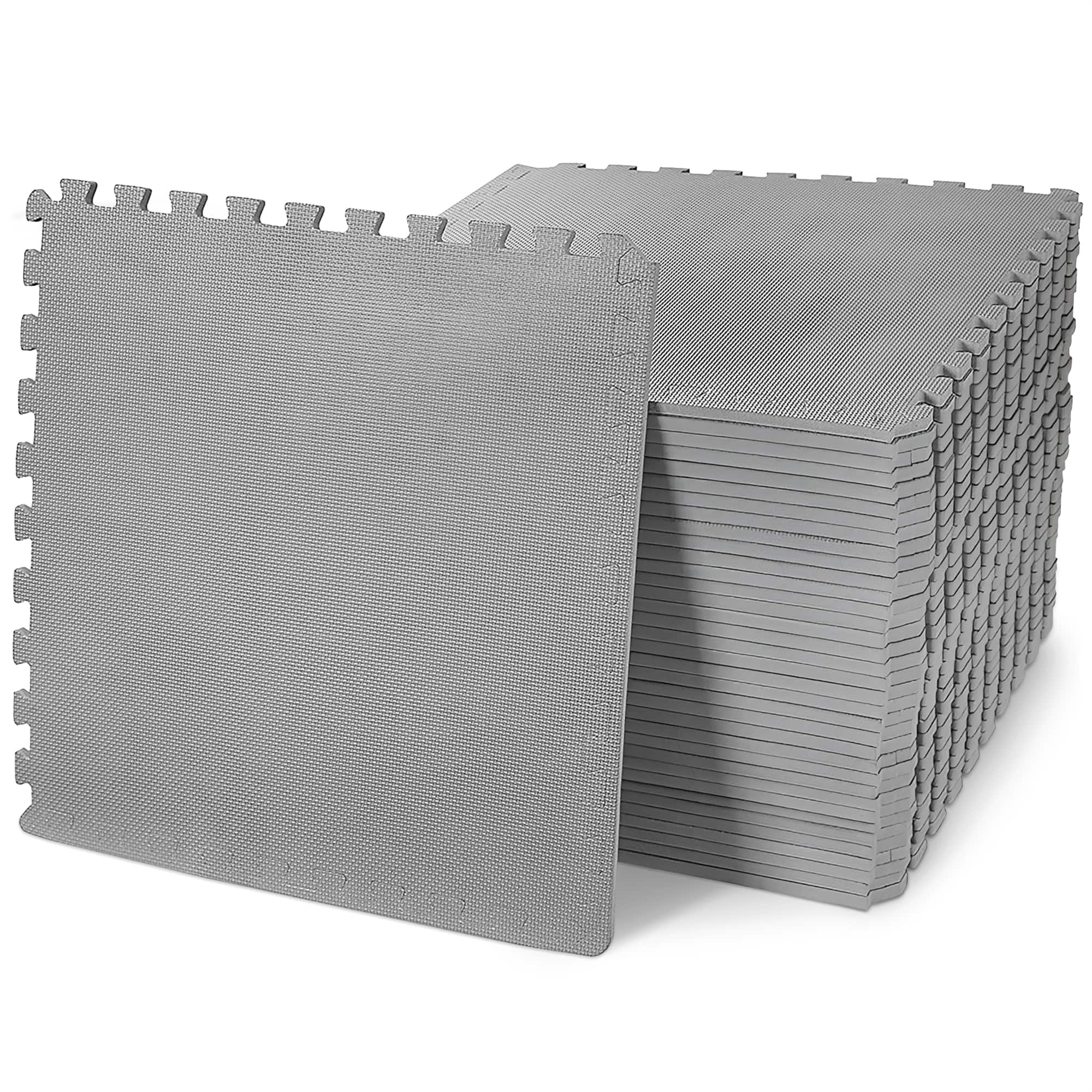 BalanceFrom Fitness - 144 Sq Ft Interlocking EVA Foam Exercise Mat Tiles - Gray