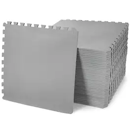 BalanceFrom Fitness - 144 Sq Ft Interlocking EVA Foam Exercise Mat Tiles - Gray