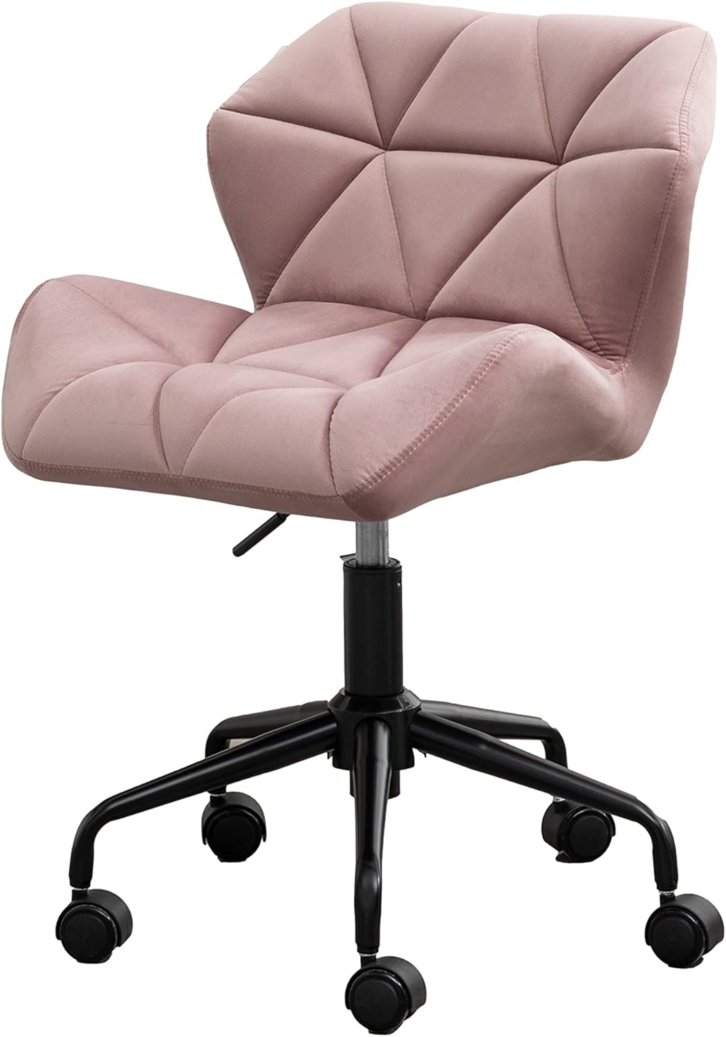 Alt View 4. Trinkets Crazed - Eldon Diamond Tufted Adjustable Swivel Office Chair - mauve.